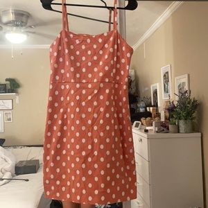 Peach Polka Dot Mini Dress